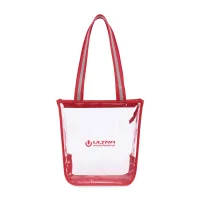 Sigma Clear Zippered Tote - Red