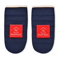 La Cuisine™ Recycled Cotton Oven Mitt Set - AWARE™ - Navy
