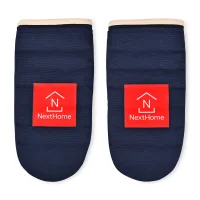 La Cuisine™ Recycled Cotton Oven Mitt Set - AWARE™ - Navy