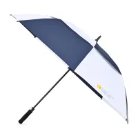 Elements 60" Recycled rPET Auto Open Dual Canopy Golf Umbrella - Navy-White