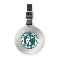 Ahead Large Round Golf Bag Tag - Shiny Nickel