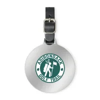 Ahead Large Round Golf Bag Tag - Shiny Nickel