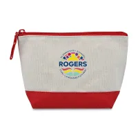 Canvas Zippered Pouch - Red
