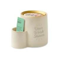 Modern Sprout Ember Earth Candle + Planter - Stone- Pollination