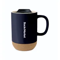 Valo Ceramic Lidded Mug - 14 Oz. - Matte Navy