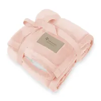 Minkie Sherpa Recycled Polyester Baby Blanket - Petal Pink