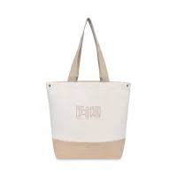 Recycled Cotton Canvas Jute Tote - AWARE - Natural