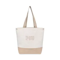 Recycled Cotton Canvas Jute Tote - AWARE - Natural