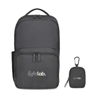 Fletcher Recycled rPET Laptop Backpack & Mini Pouch Bag Charm Set - Black Sand