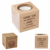 Beechwood Cube Candle Holder