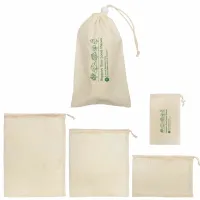 Reusable Cotton Mesh Produce Bag Set