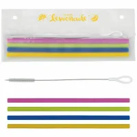 Reusable Silicone Straw Set