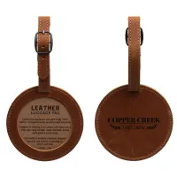 Round Leather Luggage Tag