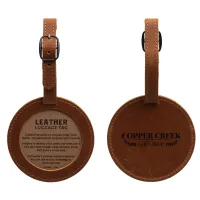 Round Leather Luggage Tag