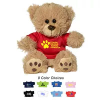 "Ted T. Bear" 6" Plush Teddy Bear w/Choice of T-Shirt Color