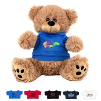 "FRED E. BEAR" LARGE 8" Plush Teddy Bear With Choice of T-Shirt Color