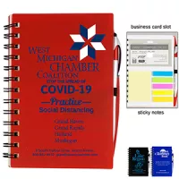 "Allegheny" Stylish Spiral Sticky Notes, Flags & Pen Notebook
