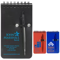 "Monterey" Pocket Sized Spiral Jotter Notepad Notebook w/Pen