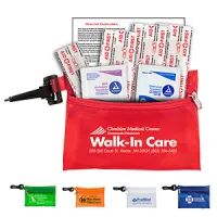 "Parkway" 7 Piece First Aid Kit w/Plastic Carabiner Attachment