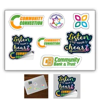 "CUSTOMCUT" 4" x 6" Full Color Removeable Kiss-Cut Sticker Sheet – 6 Mil