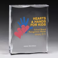 Scalloped Acrylic Paperweight Awards - 4" x 5" x 1" - 2244S (Screen Print)