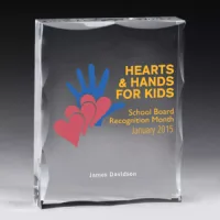Scalloped Acrylic Paperweight Awards - 4" x 5" x 1" - 2244S (Screen Print)