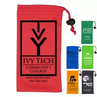 "Clean-n-Carry" Spot Color Microfiber Drawstring Pouch