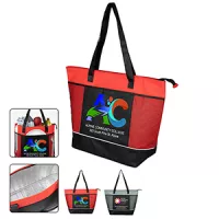(22"Wx16"Hx7½") Gusset - "FROST LINE" Super-Sized Insulated Zipper Cooler Tote