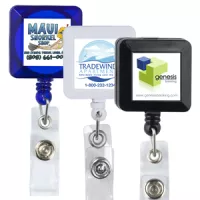 "Olmsted VL" Retractable Badge Reel & Badge Holder w/Metal Rotating Alligator Clip (Full Color)