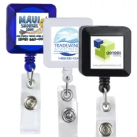 "Olmsted VL" Retractable Badge Reel & Badge Holder w/Metal Rotating Alligator Clip (Full Color)