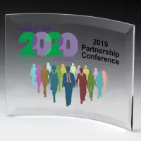 Freestanding Curved Award w/4-Color Process (5"x 7"x 1/4")