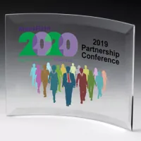 Freestanding Curved Award w/4-Color Process (5"x 7"x 1/4")