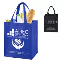 10"W x 12"H x 8" Gusset - "FULL VIEW" Junior Large Imprint Grocery Shopping Tote Bag