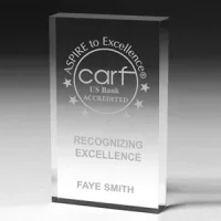 Scalloped Edge Rectangular Acrylic Paperweight Award w/4-Color Process (4"x 6"x 1")
