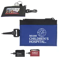 "The Regent" ID Holder w/Zipper Wallet & Plastic Carabiner