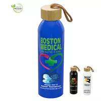 "WHITNEY" 22oz Recycled Aluminum Bottle With a Bamboo Lid