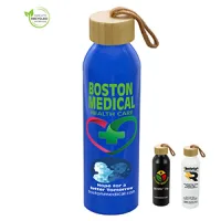 "WHITNEY" 22oz Recycled Aluminum Bottle With a Bamboo Lid
