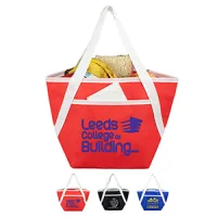 Zipper Cooler Tote, insulated tote bag, 6-pack size, convenient carry, picnic essential, beach trips