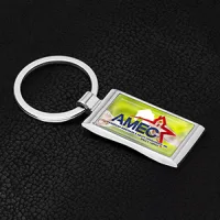 "Geo D" Economy Metal Keyholder with PhotoImage ® Full Color Domed Imprint*