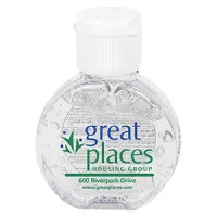 "CirPal" 1 oz Compact Hand Sanitizer Antibacterial Gel in Round Flip-Top Squeeze Bottle