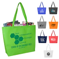21"W x 15"H x 5" Gusset - "CAROLINA" Large Shopping and Beach Tote Bag With Hook & Loop Fastener