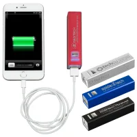 "In Charge Alloy" UL Listed Aluminum 2200 mAh Lithium Ion Portable Power Bank Charger