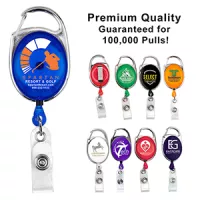 "Oberlin" Retractable Carabiner Style Badge Reel & Badge Holder