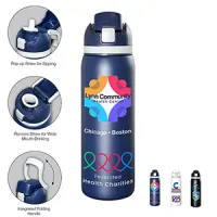 "FLEX" 27 oz. Dual Drink-Model Double Wall Stainless Steel Insulated Bottle
