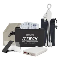 "SyncPack" 8 pcs Tech Kit in Black Mesh Zipper Pouch