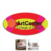4" x 2" Oval Full Color Removable 6 Mil Kiss-Cut Stickers