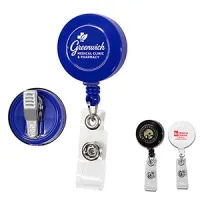 "VALUEPLUS" Round Retractable Badge Reel and Badge Holder with Rotating Alligator Clip Attachment