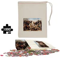 "BENTON" 1000 Puzzle In Cotton Drawstring Cinch - 8" W x 10" H 1000pcs