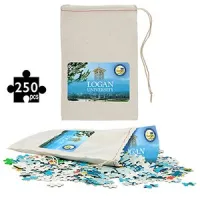 "WINSLOW" 250 Piece Puzzle In Cotton Drawstring Cinch - 6" W x 10" H