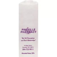 White Paper Pharmacy Bags (3 1/2"x2"x10 1/4")